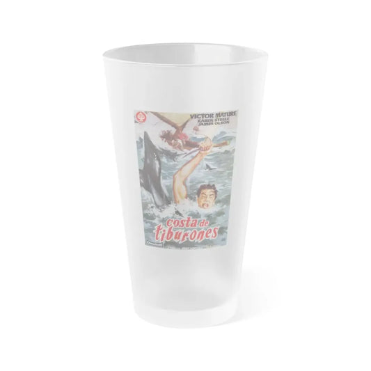 THE SHARKFIGHTERS 1956 Movie Poster - Frosted Pint Glass 16oz 16oz Frosted - Go Mug Yourself