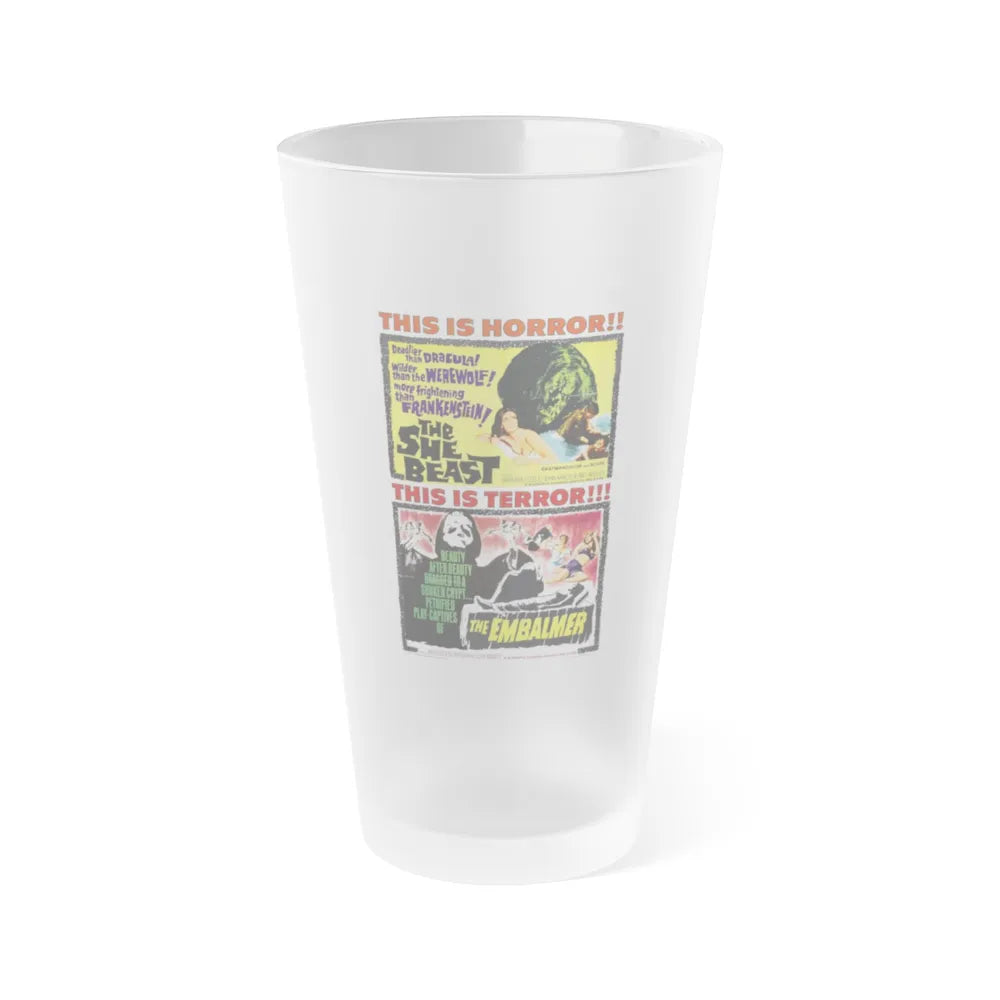 THE SHE BEAST + THE EMBALMER 1966 Movie Poster - Frosted Pint Glass 16oz-16oz-Frosted-Go Mug Yourself