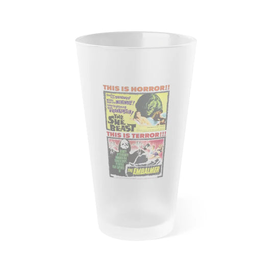 THE SHE BEAST + THE EMBALMER 1966 Movie Poster - Frosted Pint Glass 16oz-16oz-Frosted-Go Mug Yourself