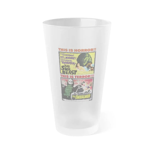 THE SHE BEAST + THE EMBALMER 1966 Movie Poster - Frosted Pint Glass 16oz 16oz Frosted - Go Mug Yourself
