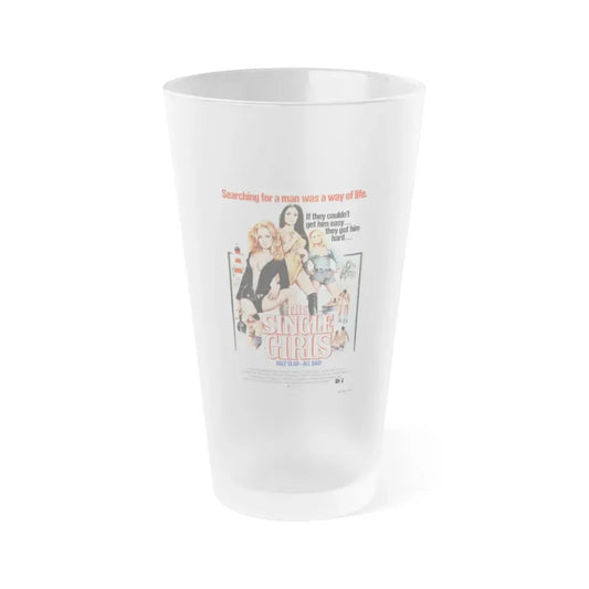THE SINGLE GIRLS 1973 Movie Poster - Frosted Pint Glass 16oz Default Title - Go Mug Yourself