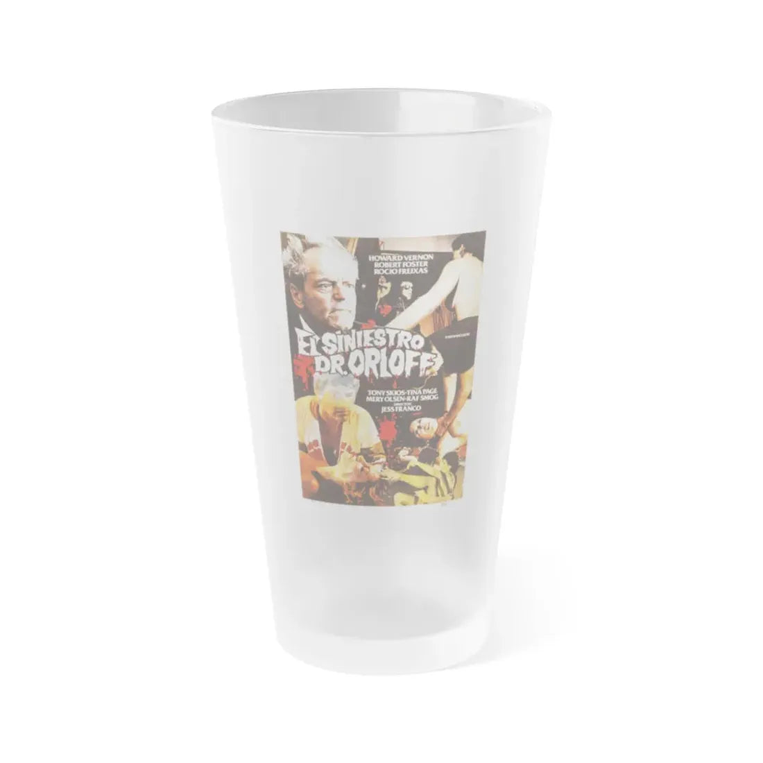 THE SINISTER DR. ORLOFF 1984 Movie Poster - Frosted Pint Glass 16oz Default Title - Go Mug Yourself