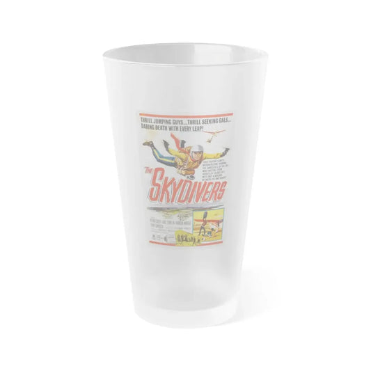 THE SKYDIVERS 1963 Movie Poster - Frosted Pint Glass 16oz 16oz Frosted - Go Mug Yourself