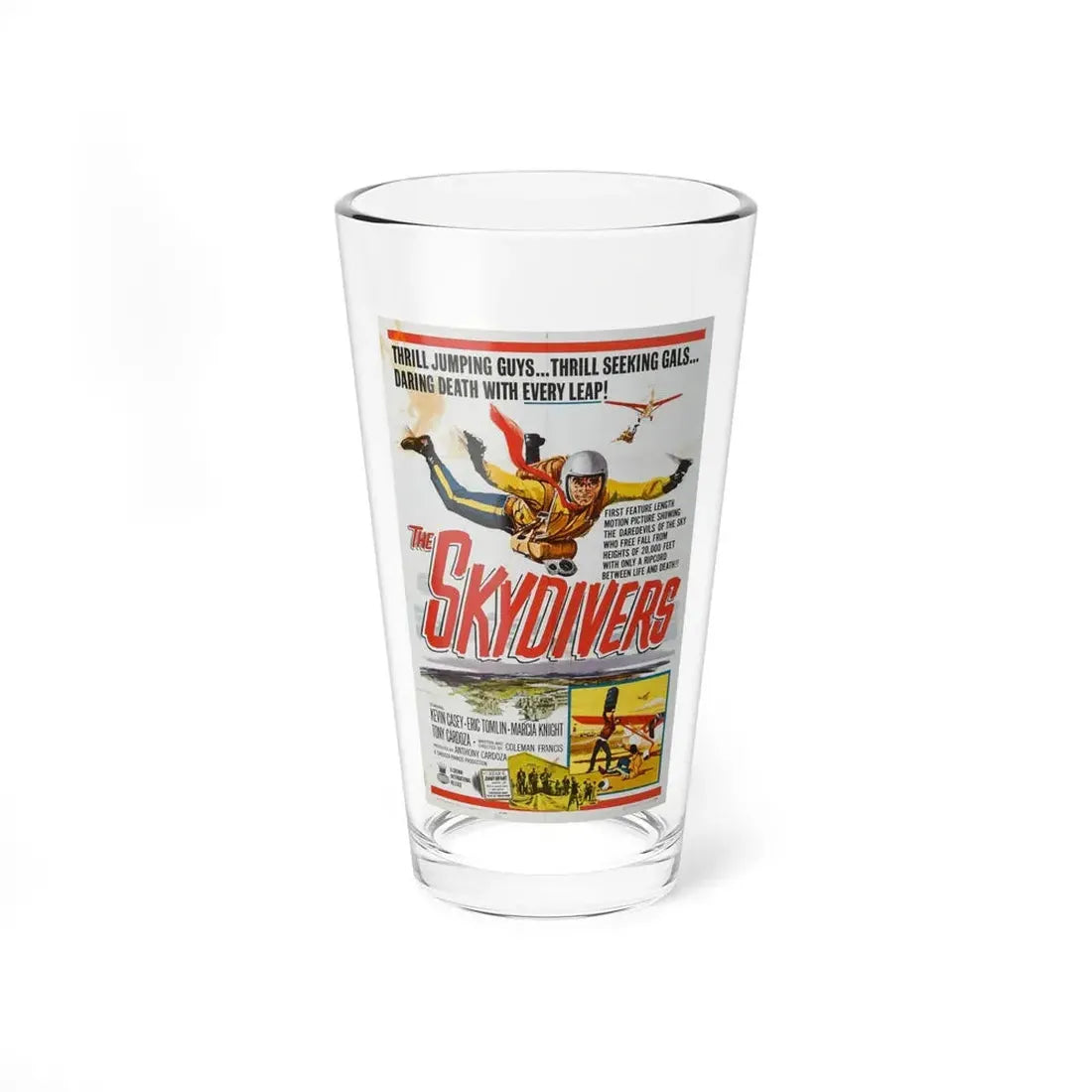 THE SKYDIVERS 1963 Movie Poster - Pint Glass 16oz - Go Mug Yourself