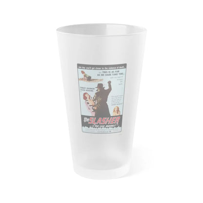 THE SLASHER ...IS THE SEX MANIAC 1972 Movie Poster - Frosted Pint Glass 16oz-16oz-Frosted-Go Mug Yourself