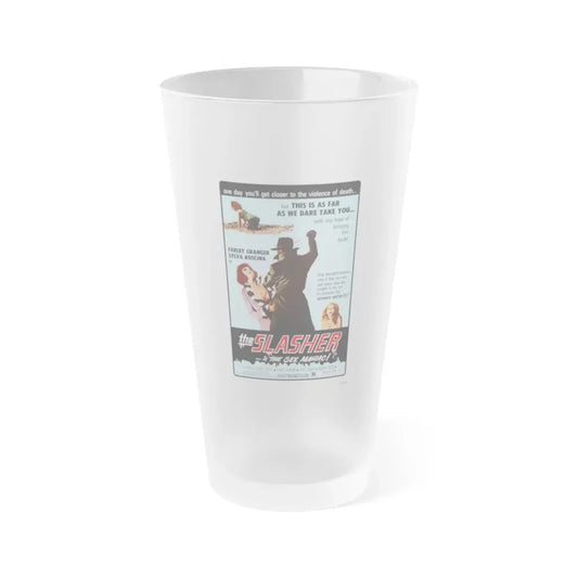 THE SLASHER ...IS THE SEX MANIAC 1972 Movie Poster - Frosted Pint Glass 16oz 16oz Frosted - Go Mug Yourself