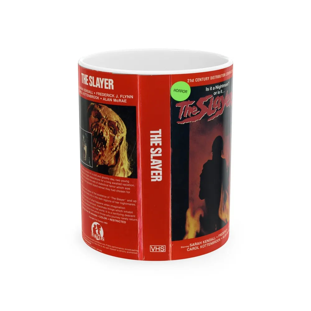 THE SLAYER (VHS COVER) - White Coffee Mug-11oz-Go Mug Yourself