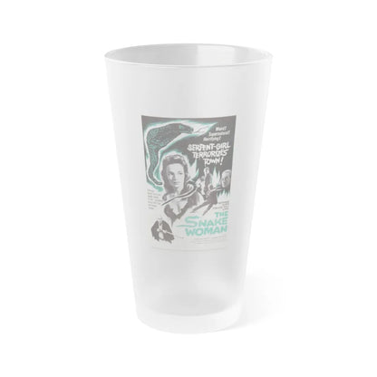 THE SNAKE WOMAN 1961 Movie Poster - Frosted Pint Glass 16oz-16oz-Frosted-Go Mug Yourself