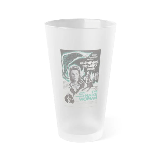 THE SNAKE WOMAN 1961 Movie Poster - Frosted Pint Glass 16oz-16oz-Frosted-Go Mug Yourself