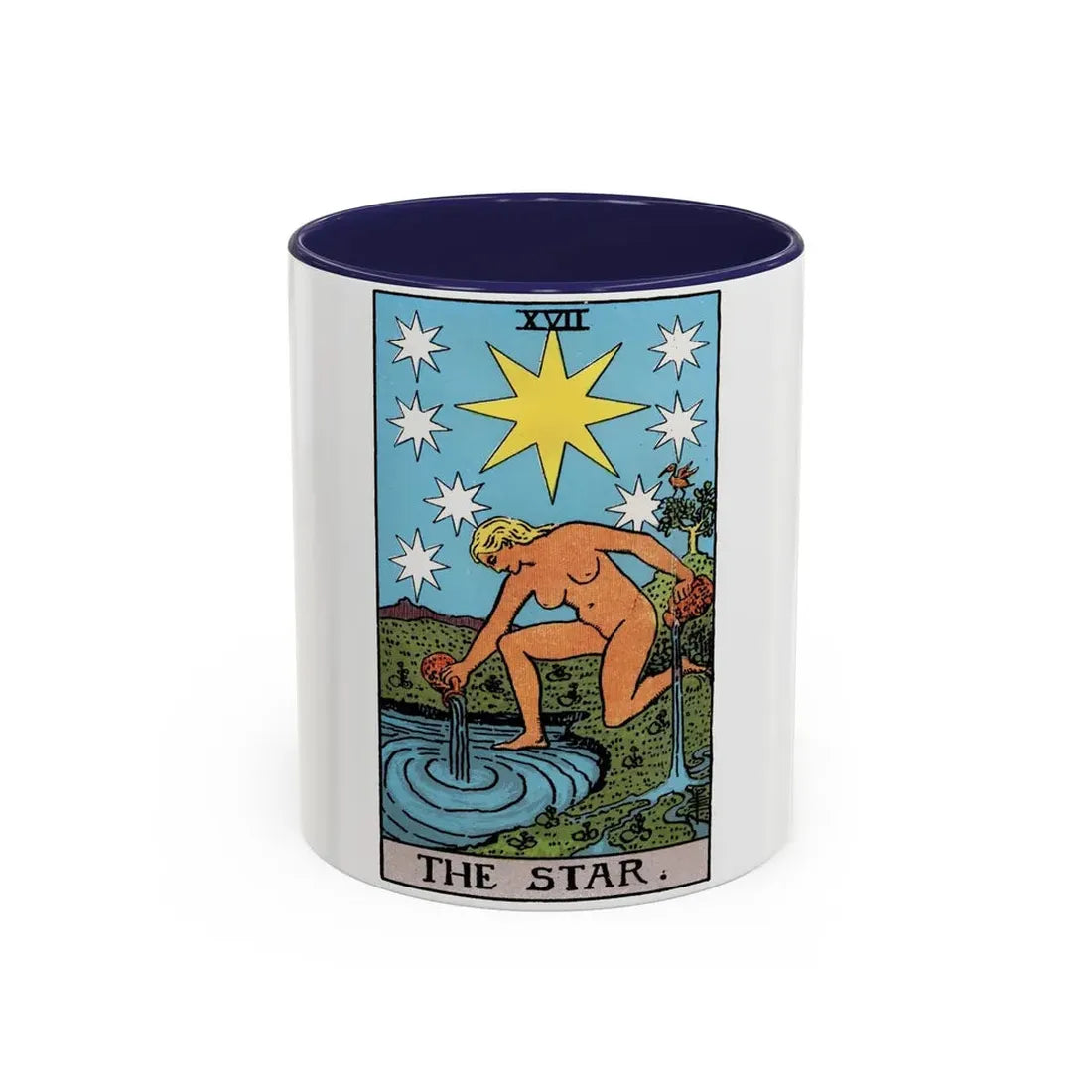 The Star (Tarot Card) Accent Coffee Mug 11oz Navy - Go Mug Yourself