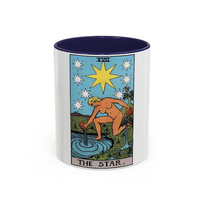 The Star (Tarot Card) Accent Coffee Mug 11oz Navy - Go Mug Yourself