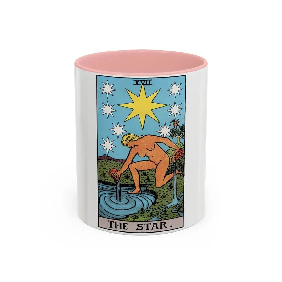 The Star (Tarot Card) Accent Coffee Mug 11oz Pink - Go Mug Yourself