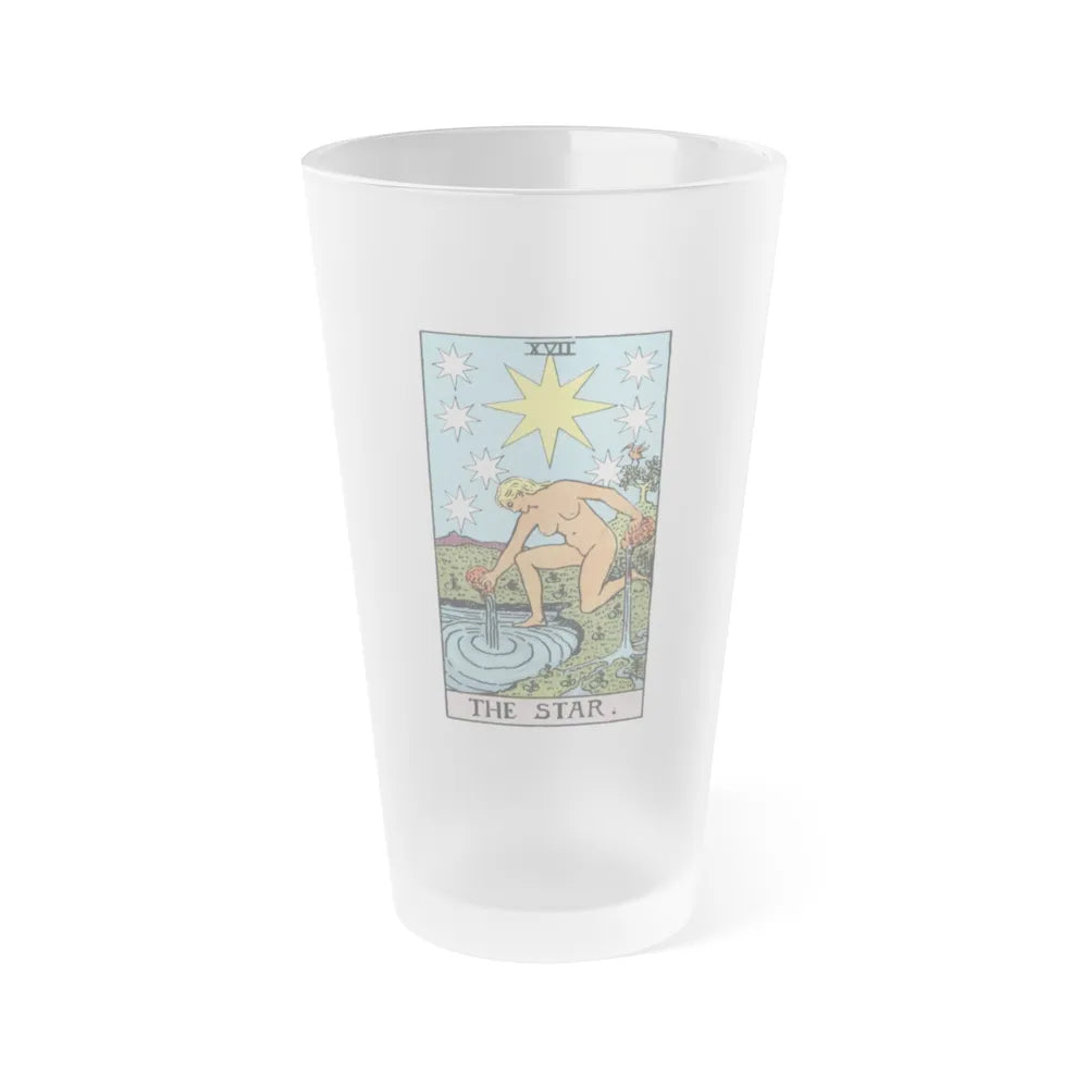 The Star (Tarot Card) Frosted Pint Glass 16oz-Go Mug Yourself