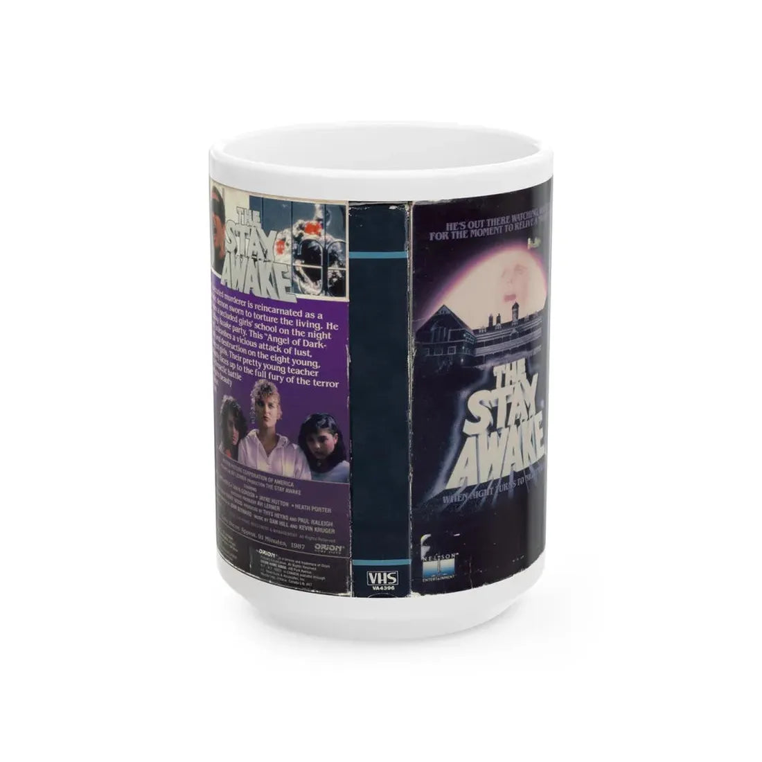 THE STAY AWAKE (VHS COVER) - White Coffee Mug 15oz - Go Mug Yourself