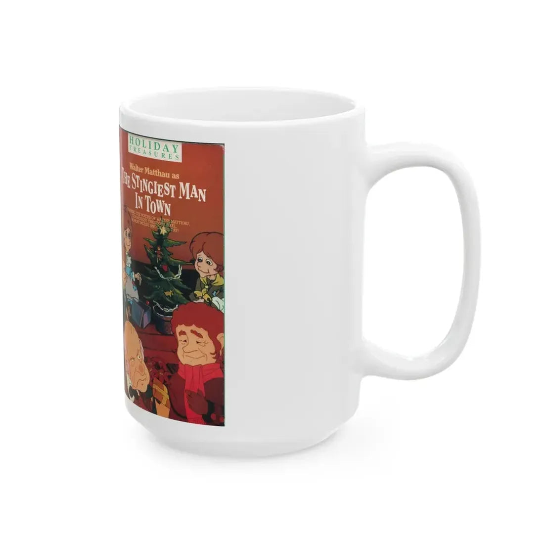 THE STINGIEST MAN IN TOWN (VHS COVER) - White Coffee Mug - Go Mug Yourself