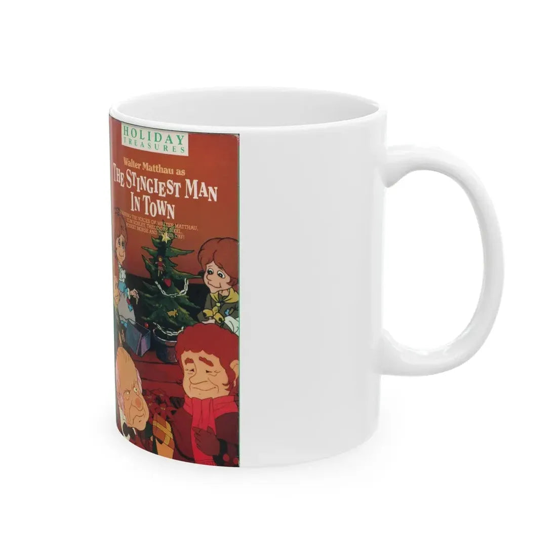 THE STINGIEST MAN IN TOWN (VHS COVER) - White Coffee Mug - Go Mug Yourself
