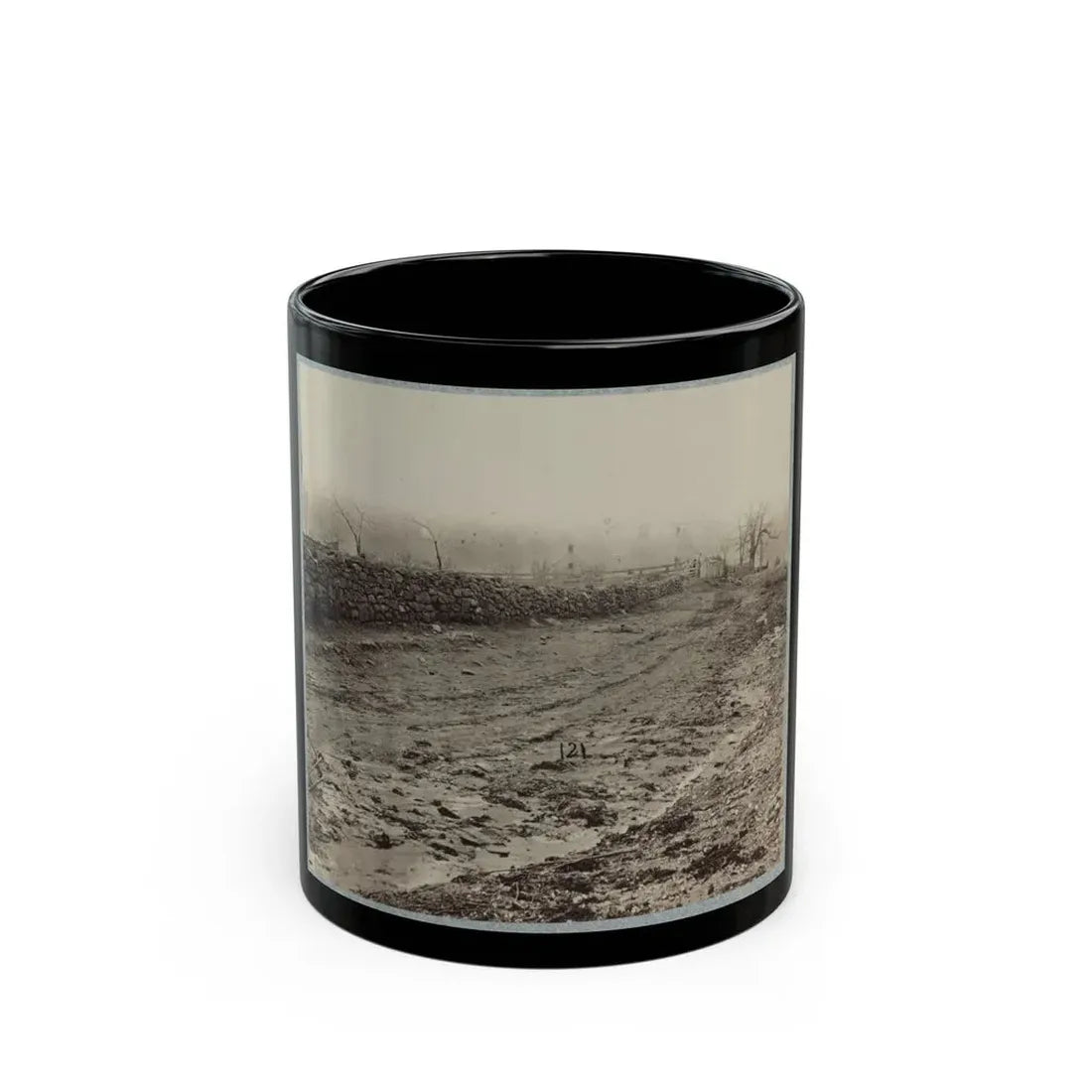 The Stone-Wall  At Foot Of Marye's Heights Held By Cobb's Brigade, C.S.A., Dec. 13, 1862(2) (U.S. Civil War) Black Coffee Mug 11oz - Go Mug Yourself