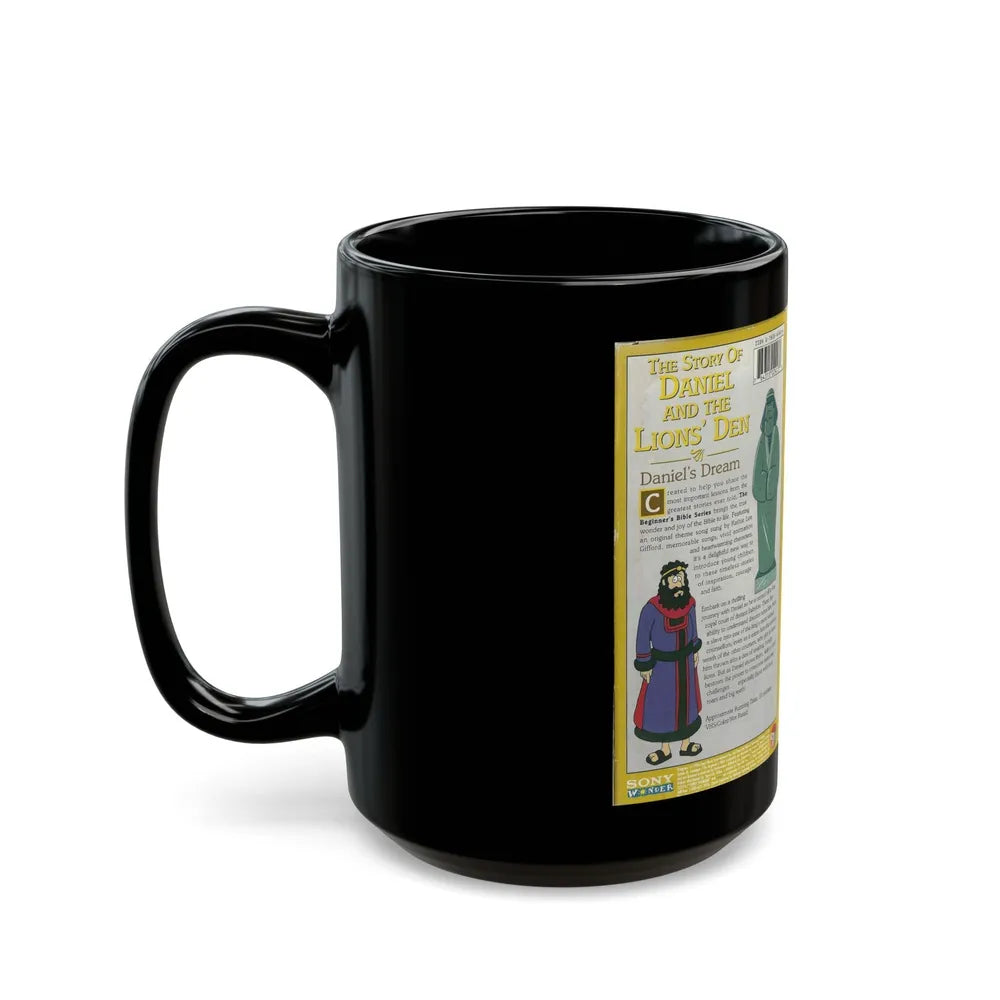 THE STORY OF DANIEL AND THE LIONS DEN THE BEGINNERS BIBLE (VHS COVER) - Black Coffee Mug-Go Mug Yourself