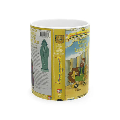 THE STORY OF DANIEL AND THE LIONS DEN THE BEGINNERS BIBLE (VHS COVER) - White Coffee Mug 11oz - Go Mug Yourself