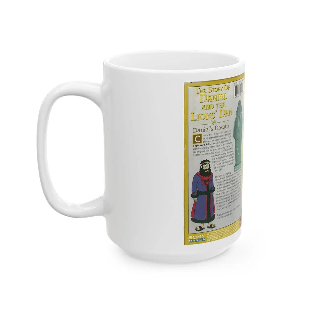 THE STORY OF DANIEL AND THE LIONS DEN THE BEGINNERS BIBLE (VHS COVER) - White Coffee Mug-Go Mug Yourself