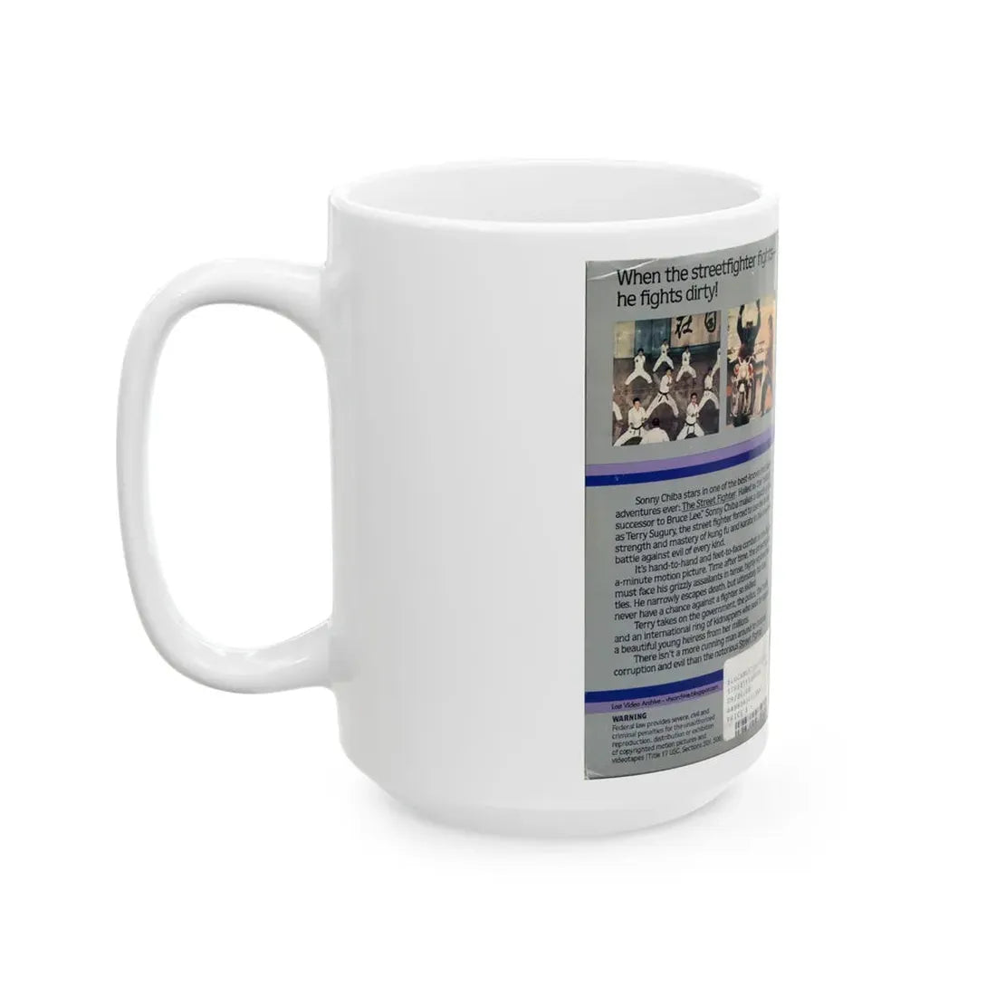 THE STREET FIGHTER (VHS COVER) - White Coffee Mug - Go Mug Yourself