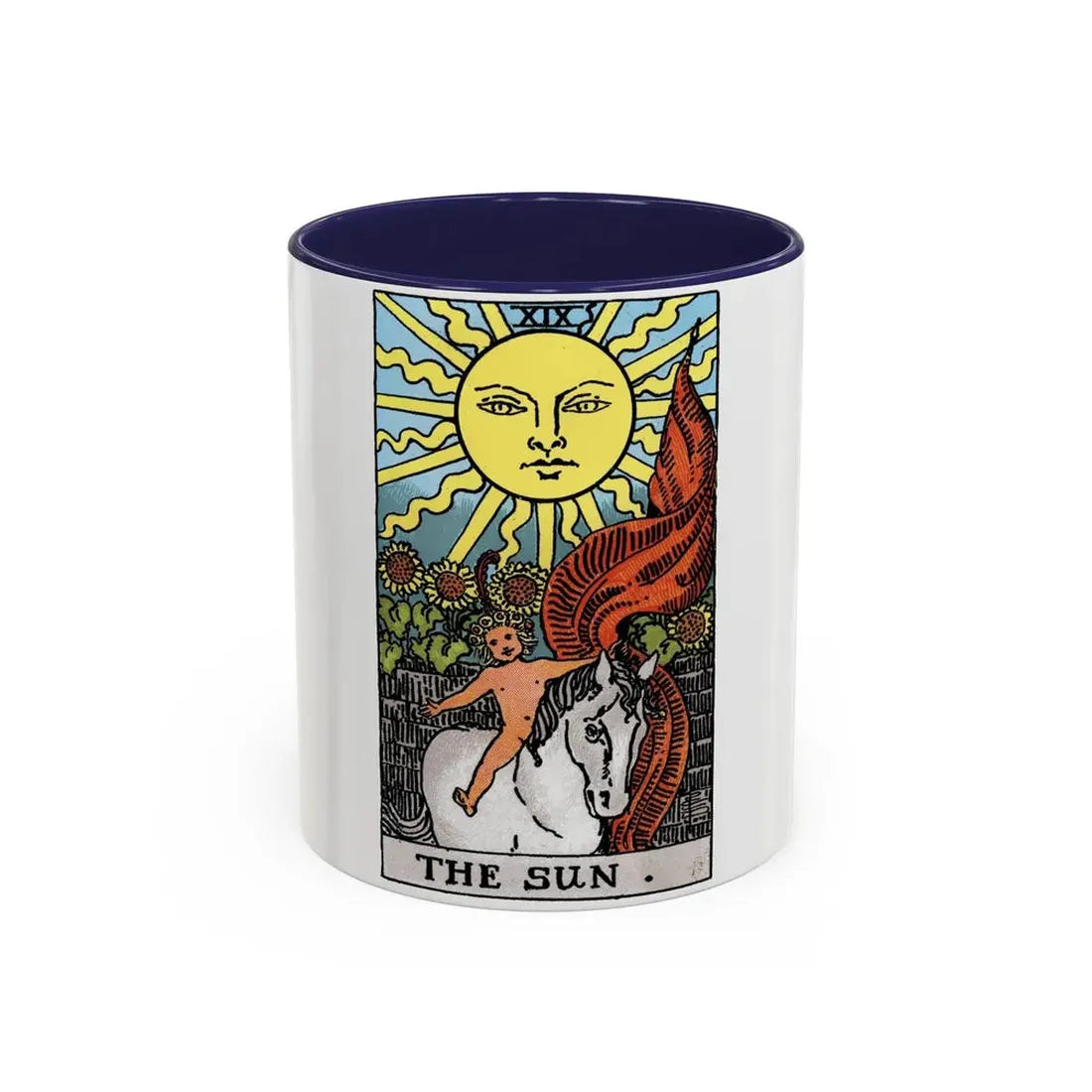 The Sun (Tarot Card) Accent Coffee Mug 11oz Navy - Go Mug Yourself
