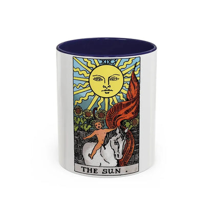 The Sun (Tarot Card) Accent Coffee Mug 11oz Navy - Go Mug Yourself