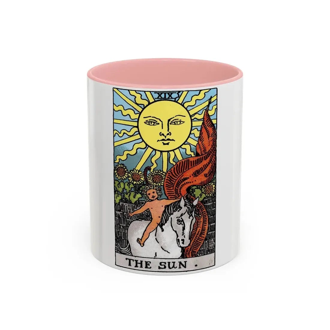 The Sun (Tarot Card) Accent Coffee Mug 11oz Pink - Go Mug Yourself