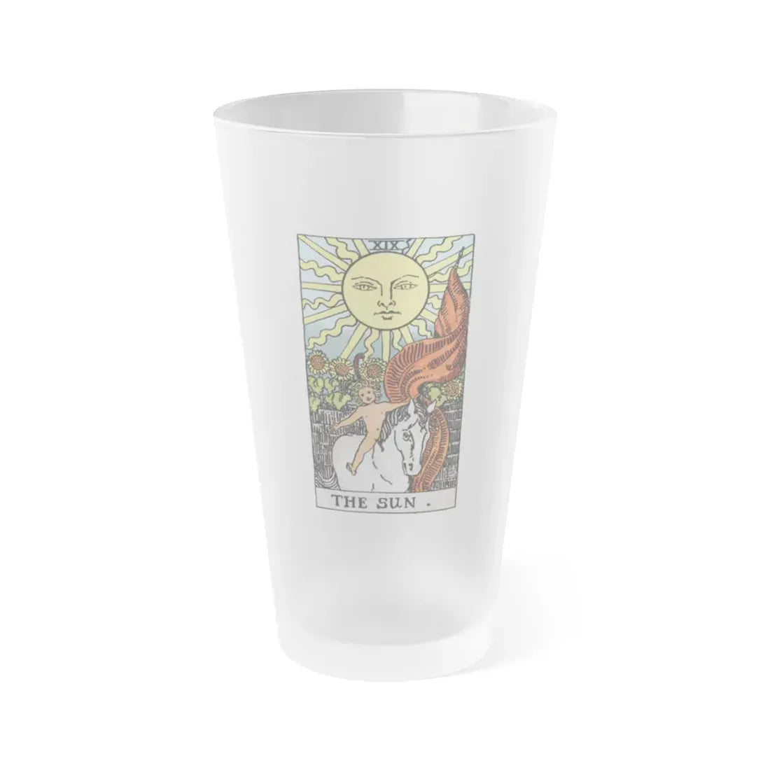 The Sun (Tarot Card) Frosted Pint Glass 16oz Default Title - Go Mug Yourself