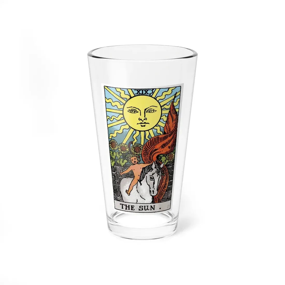 The Sun (Tarot Card) Pint Glass 16oz 16oz - Go Mug Yourself