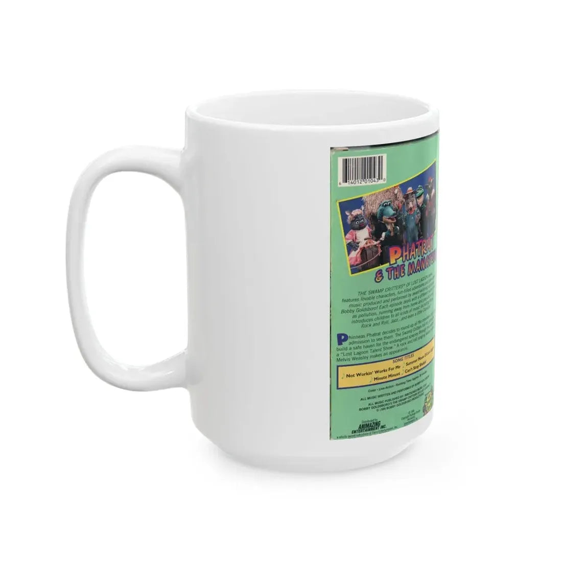 THE SWAMP CRITTERS OF LOST LAGOON PHATRAT AND THE MANATEES (VHS COVER) - White Coffee Mug - Go Mug Yourself