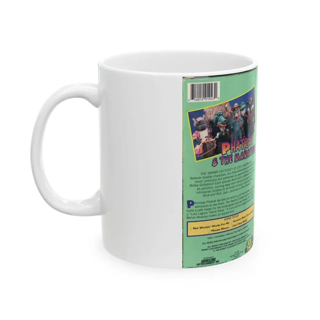 THE SWAMP CRITTERS OF LOST LAGOON PHATRAT AND THE MANATEES (VHS COVER) - White Coffee Mug - Go Mug Yourself