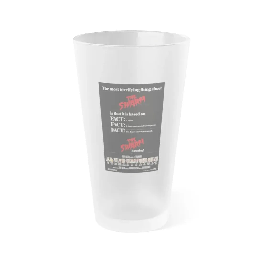 THE SWARM (TEASER) 1978 Movie Poster - Frosted Pint Glass 16oz 16oz Frosted - Go Mug Yourself