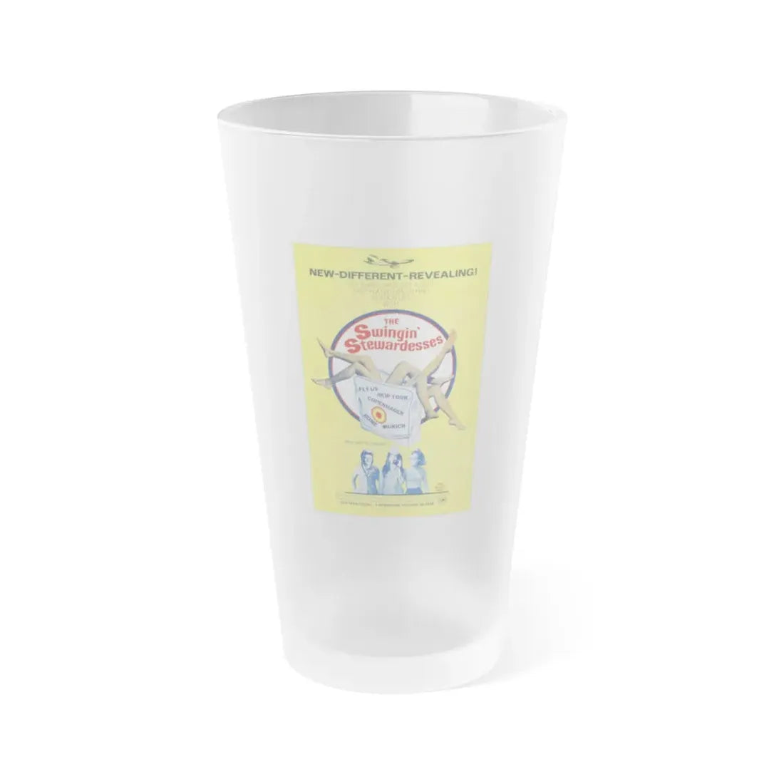 THE SWINGING STEWARDESSES 1971 Movie Poster - Frosted Pint Glass 16oz 16oz Frosted - Go Mug Yourself