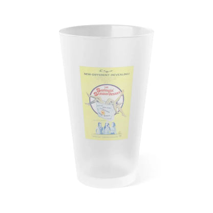 THE SWINGING STEWARDESSES 1971 Movie Poster - Frosted Pint Glass 16oz 16oz Frosted - Go Mug Yourself