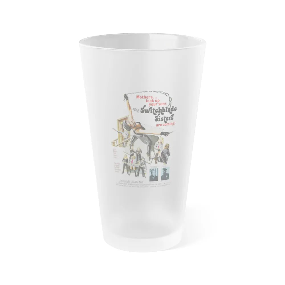 THE SWITCHBLADE SISTERS 1975 Movie Poster - Frosted Pint Glass 16oz-16oz-Frosted-Go Mug Yourself