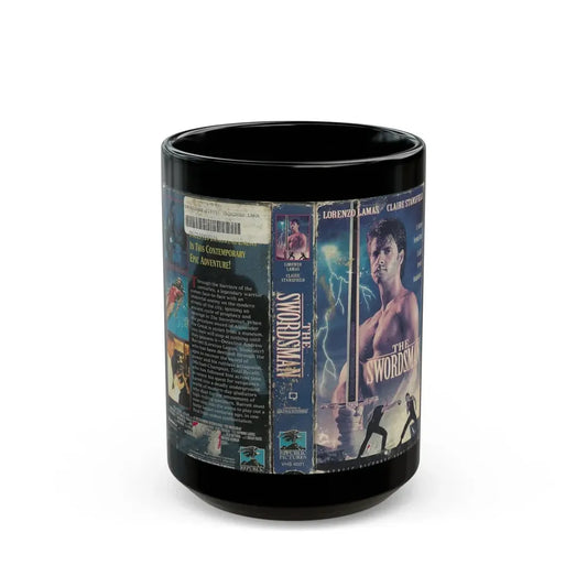 THE SWORDSMAN LORENZO LAMAS (VHS COVER) - Black Coffee Mug 15oz - Go Mug Yourself
