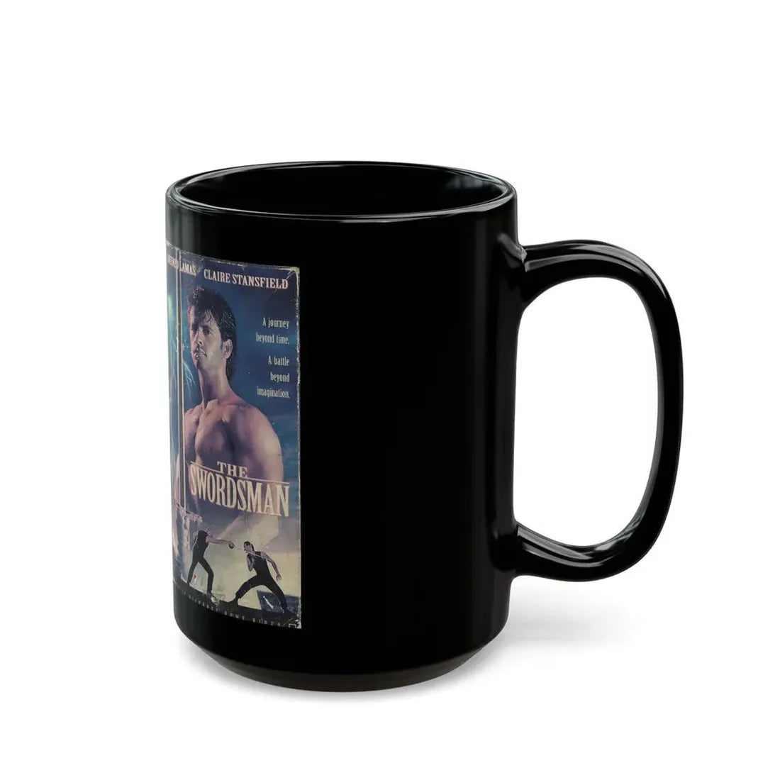 THE SWORDSMAN LORENZO LAMAS (VHS COVER) - Black Coffee Mug - Go Mug Yourself