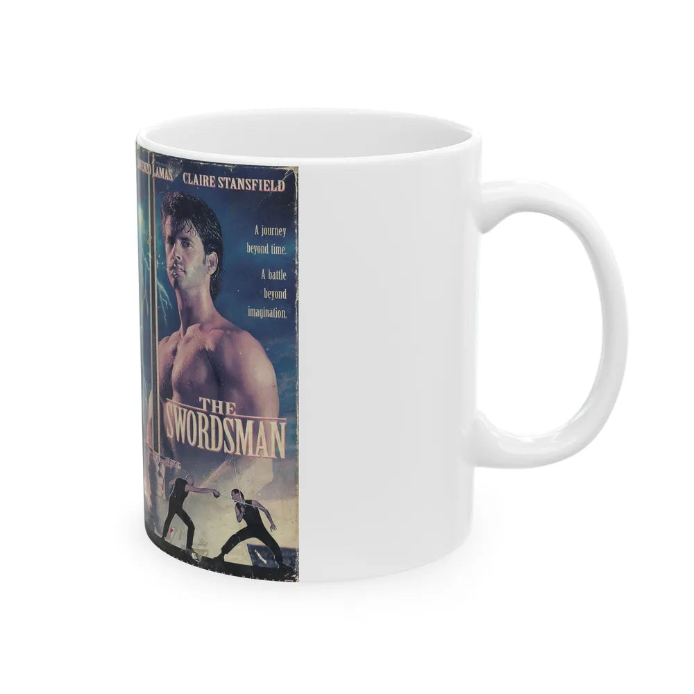 THE SWORDSMAN LORENZO LAMAS (VHS COVER) - White Coffee Mug-Go Mug Yourself