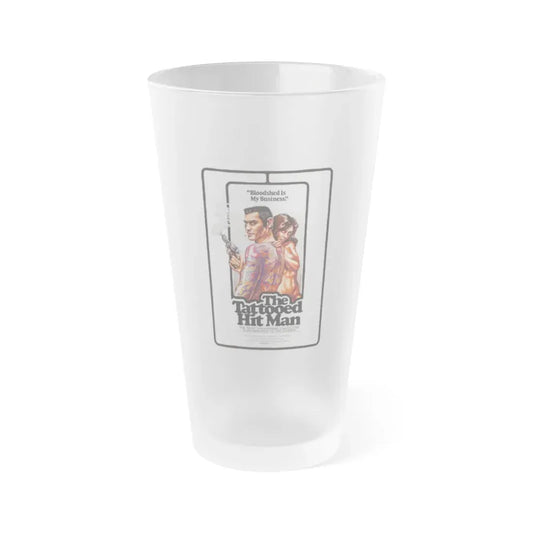 THE TATTOED HITMAN 1974 Movie Poster - Frosted Pint Glass 16oz 16oz Frosted - Go Mug Yourself