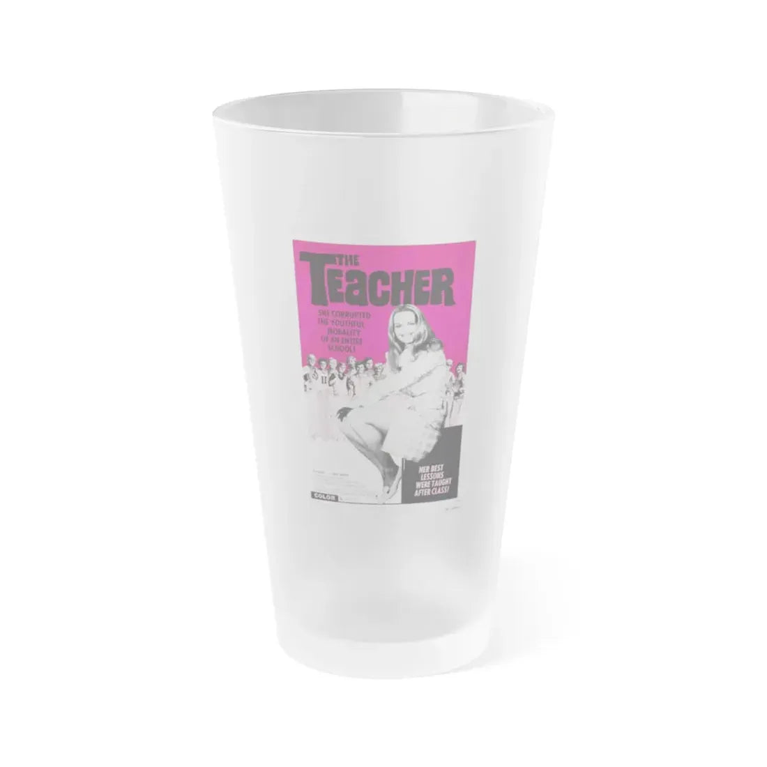 THE TEACHER 1974 Movie Poster - Frosted Pint Glass 16oz 16oz Frosted - Go Mug Yourself