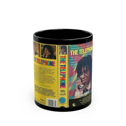THE TELEPHONE WHOOPI GOLDBERG (VHS COVER) - Black Coffee Mug 11oz - Go Mug Yourself