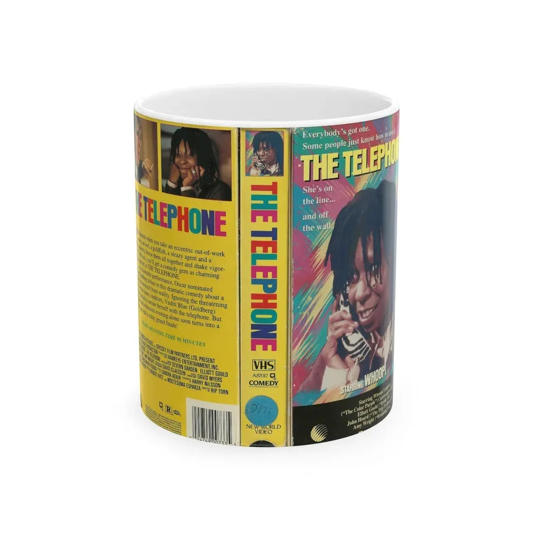 THE TELEPHONE WHOOPI GOLDBERG (VHS COVER) - White Coffee Mug 11oz - Go Mug Yourself
