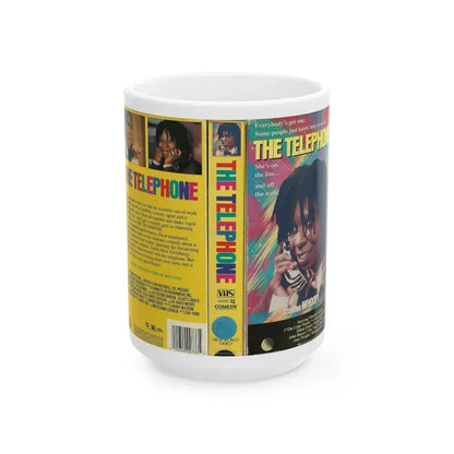 THE TELEPHONE WHOOPI GOLDBERG (VHS COVER) - White Coffee Mug 15oz - Go Mug Yourself