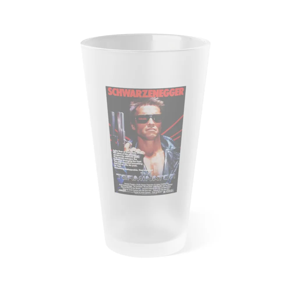 THE TERMINATOR 1984 Movie Poster - Frosted Pint Glass 16oz-16oz-Frosted-Go Mug Yourself