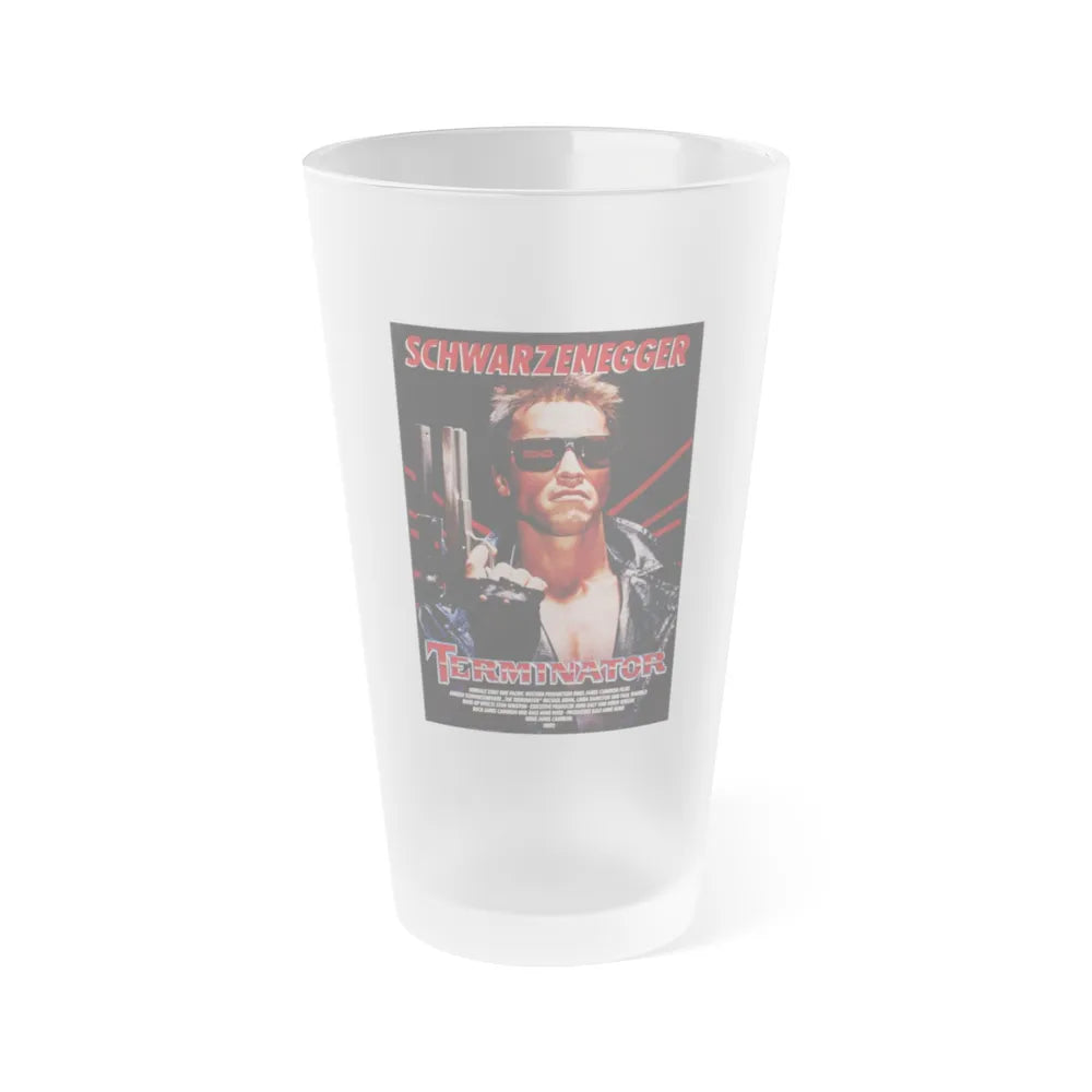 THE TERMINATOR (GERMAN) 1984 Movie Poster - Frosted Pint Glass 16oz-16oz-Frosted-Go Mug Yourself