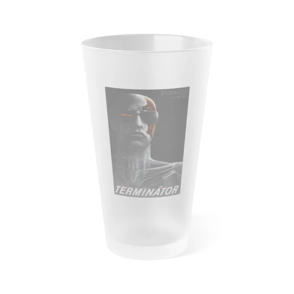 THE TERMINATOR (RUSSIAN) 1984 Movie Poster - Frosted Pint Glass 16oz-16oz-Frosted-Go Mug Yourself