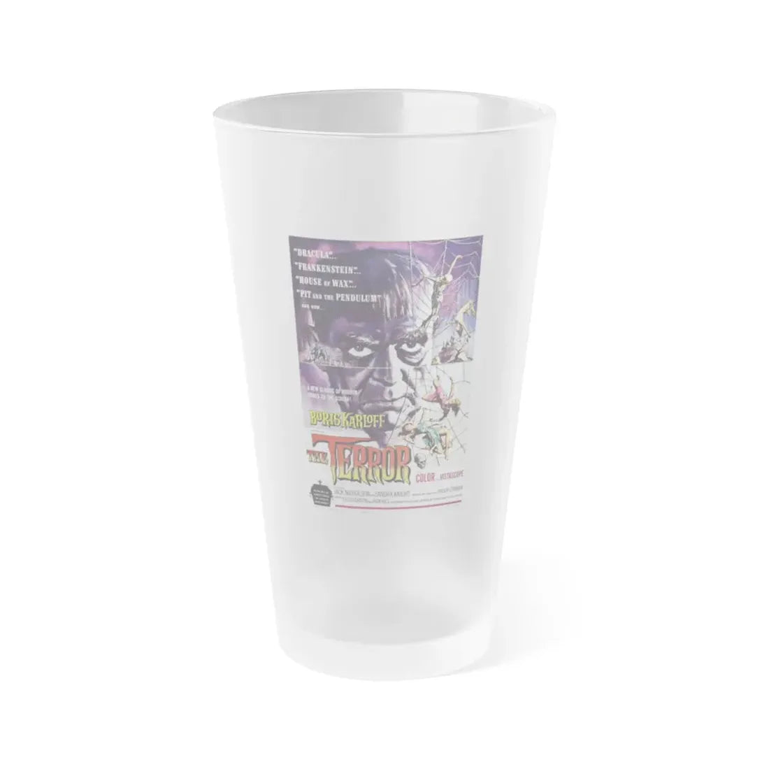 THE TERROR 1963 Movie Poster - Frosted Pint Glass 16oz 16oz Frosted - Go Mug Yourself