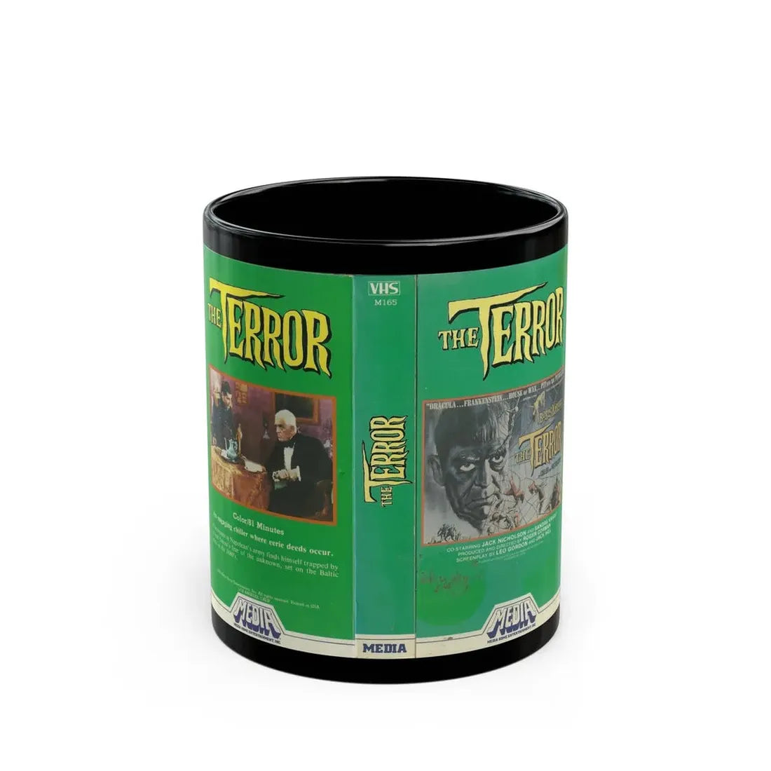 THE TERROR BORIS KARLOFF (VHS COVER) - Black Coffee Mug 11oz - Go Mug Yourself