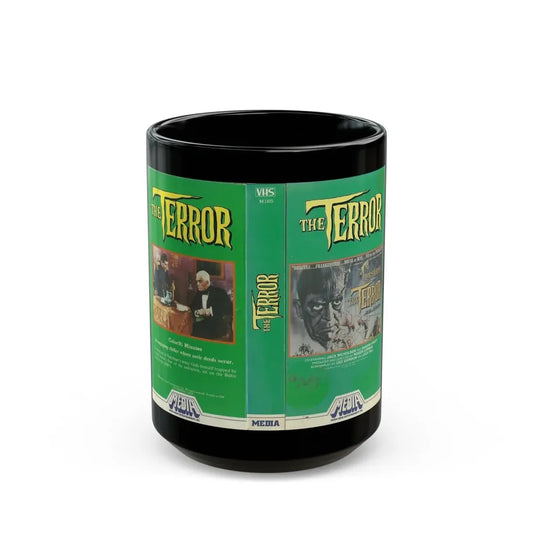 THE TERROR BORIS KARLOFF (VHS COVER) - Black Coffee Mug 15oz - Go Mug Yourself